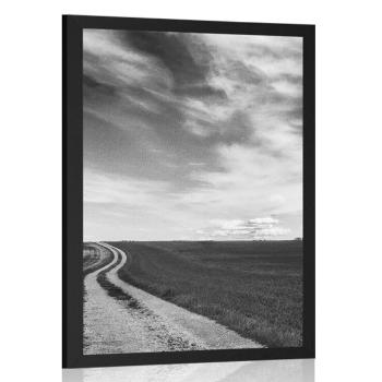 Plakat magiczny krajobraz w czerni i bieli - 60x90 silver