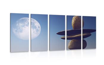 5-częściowy obraz składane kamienie w księżycowym świetle - 200x100
