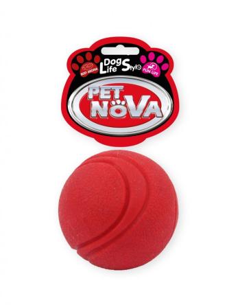 PET NOVA Piłka tenisowa dla psa aromat wołowiny 5 cm czerwona