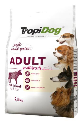 TROPIDOG Premium Adult S Beef&amp;Rice 2,5kg sucha karma dla psów małych ras Wołowina i ryż