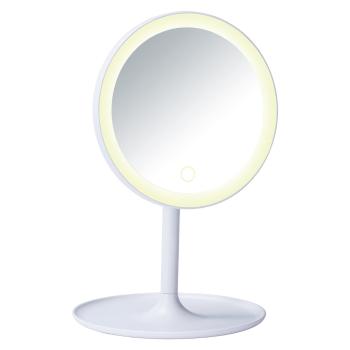 Białe lusterko kosmetyczne z podświetleniem LED Wenko Turro