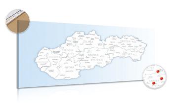 Obraz na korku mapa Słowacji - 120x60  wooden