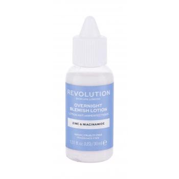 Revolution Skincare Overnight Blemish Lotion Zinc & Niacinamide 30 ml preparaty punktowe dla kobiet