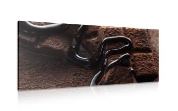 Obraz pyszne kawałki czekolady - 100x50