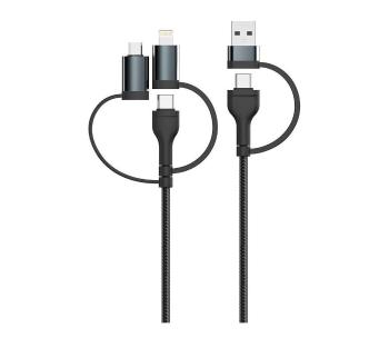 Kabel USB USB-A/ USB Lightning / MicroUSB / USB-C Power Delivery 60W 1,2m czarny