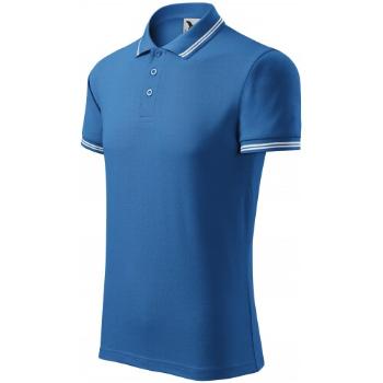 Męska koszulka polo w kontrastowym kolorze, jasny niebieski, S