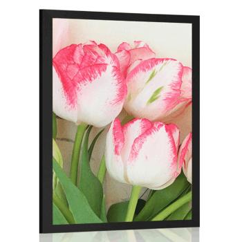 Plakat wiosenne tulipany - 60x90 silver