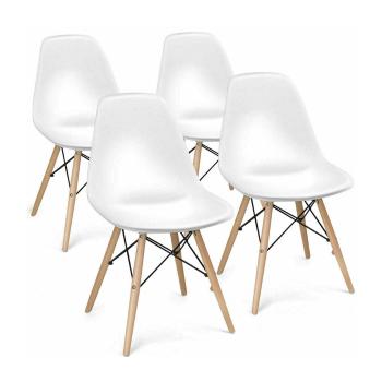 4 nowoczesne krzesła do jadalni, w 4 kolorach-białe