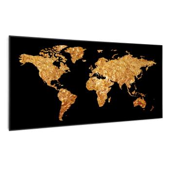 Klarstein Wonderwall Air Art Smart, panel grzewczy na podczerwień, złota mapa, 120 x 60 cm, 700 W