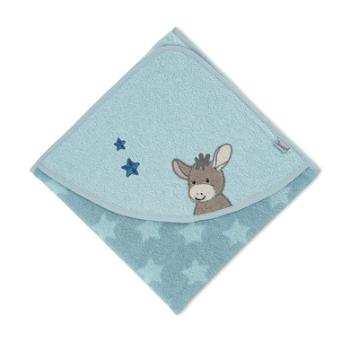 Sterntaler Ręcznik kąpielowy z kapturem Donkey Emmi średni niebieski 100 x 100 cm