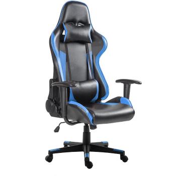 Krzesło gamingowe w 3 kolorach - pro-czarne-niebieskie