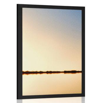 Plakat zachód słońca poza horyzont - 20x30 silver