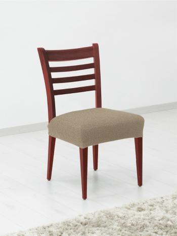 Pokrowiec elastyczny na siedzisko krzesła, komplet 2 ks Denia, orzeszkowy