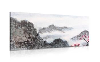 Obraz chiński krajobraz we mgle - 120x60