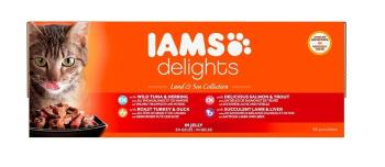 IAMS Cat Delights Adult All Breeds Land&amp;Sea In Jelly Pouch 48 X 85 g