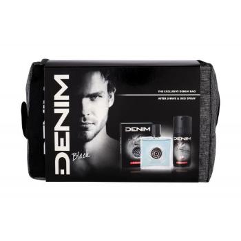 Denim Black zestaw Woda po goleniu 100 ml + Dezodorant 150 ml + Kosmetyczka dla mężczyzn Uszkodzone pudełko