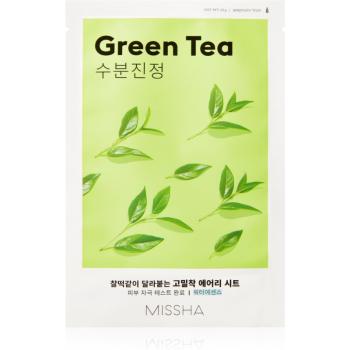 Missha Airy Fit Green Tea maska łagodząca w płacie o działaniu nawilżającym 19 g