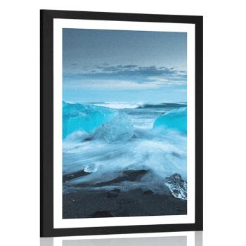 Plakat z passe-partout lodowe kry - 30x45 black