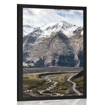 Plakat piękna górska panorama - 60x90 black