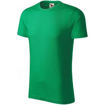 T-shirt męski, teksturowana bawełna organiczna, zielona trawa, XL