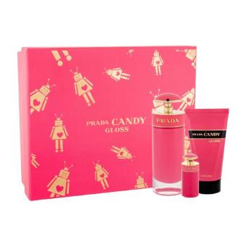 Prada Candy Gloss zestaw Edt 80 ml + Edt 7 ml + Mleczko do ciała 75 ml dla kobiet Uszkodzone pudełko