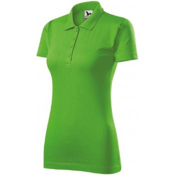 Damska koszulka polo slim fit, zielone jabłko, M