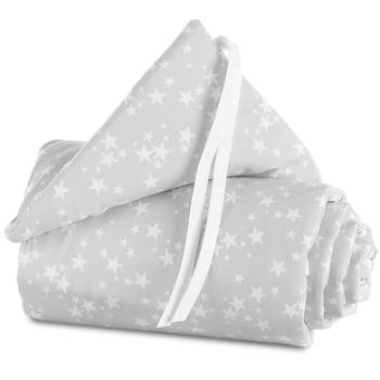 babybay Nest Piqué Boxspring XXL perłowo-szary gwiazdki białe
