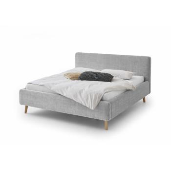 Szare tapicerowane łóżko dwuosobowe 140x200 cm Mattis – Meise Möbel