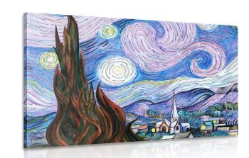 Obraz reprodukcja Gwieździstej nocy - Vincent van Gogh - 120x80