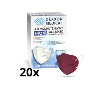 DEXXON MEDICAL Respirator FFP2 NR bordo 20 szt.