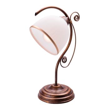 Biało-brązowy lampa stołowa LAMKUR