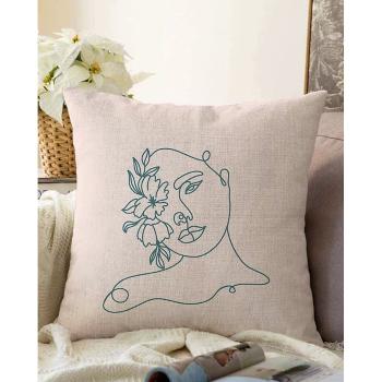 Jasnobeżowa poszewka na poduszkę z domieszką bawełny Minimalist Cushion Covers Chenille, 55x55 cm