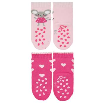 Sterntaler ABS Toddler Socks Twin Pack Myszka i serca różowe