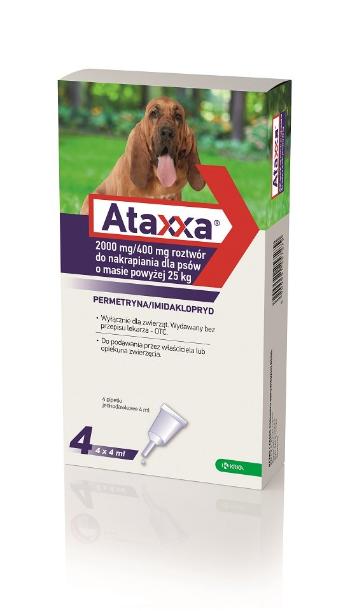 KRKA Ataxxa roztwór do nakrapiania dla psów &gt; 25 kg 4 szt