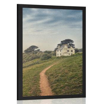 Plakat dom na klifie - 40x60 black