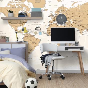 Samoprzylepna tapeta mapa świata w stylu vintage - 150x100