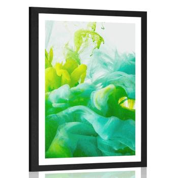 Plakat z passe-partout atrament w zielonych odcieniach - 60x90 white