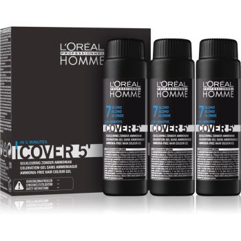L’Oréal Professionnel Homme Cover 5' tonująca farba do włosów 3 szt. odcień 7 Blond 3x50 ml