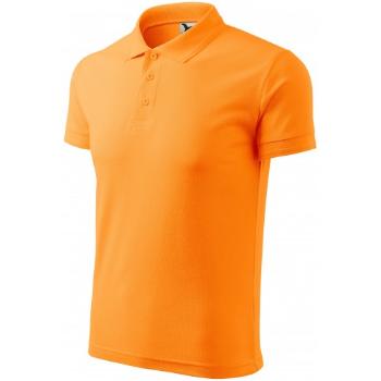 Męska luźna koszulka polo, mandarynka, XL