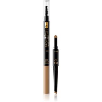 Eveline Cosmetics Brow Styler precyzyjny ołówek do brwi 3 w 1 odcień 01 Medium Brown 1,2 g