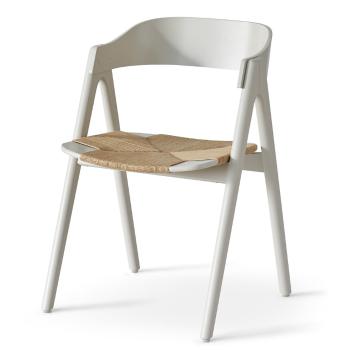 Beżowe krzesło z drewna bukowego z rattanowym siedziskiem Findahl by Hammel Mette