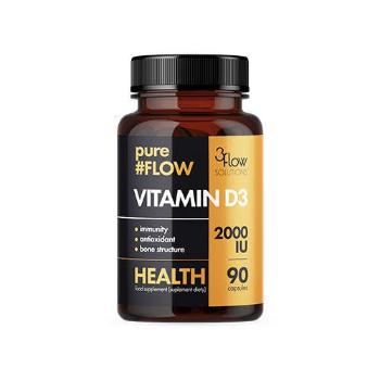 3FLOW SOLUTIONS Vitamin D3 2000IU 50mcg PureFlow - 90caps. - Witamina D3Witaminy i minerały