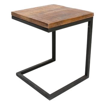 Czarny stolik z blatem z drewna mangowca LABEL51 Box