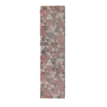 Różowo-szary chodnik Flair Rugs Nuru, 60x230 cm