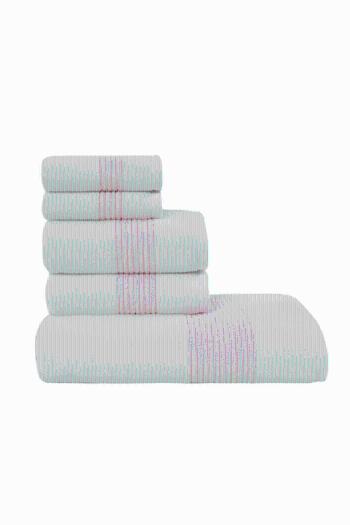 Podarunkowy zestaw ręczników AQUA, 5 szt Biały / różowy haft Zestaw