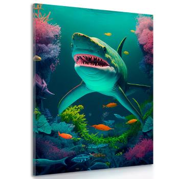 Obraz surrealistyczny rekin - 80x120