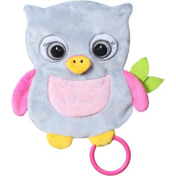 BabyOno Have Fun Cuddly Toy for Babies miękka przytulanka z gryzakiem Owl Celeste 1 szt.