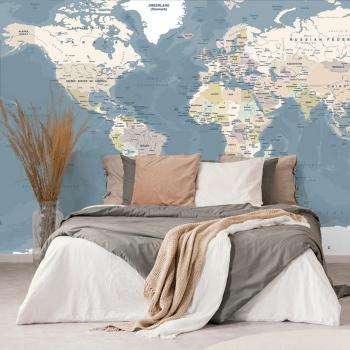Samoprzylepna tapeta stylowa mapa świata w stylu vintage - 375x250