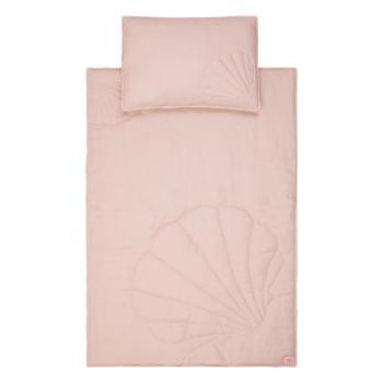 Różowy lniany komplet pościeli do łóżeczka Powder Pink – Moi Mili