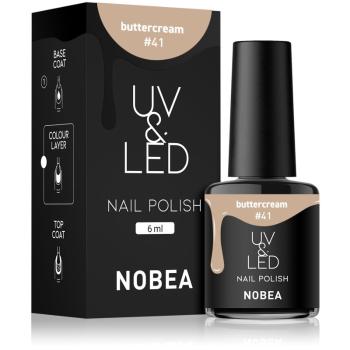 NOBEA UV & LED Nail Polish zelowy lakier do paznokcji z UV / przy użyciu lampy LED błyszczący odcień Buttercream #41 6 ml